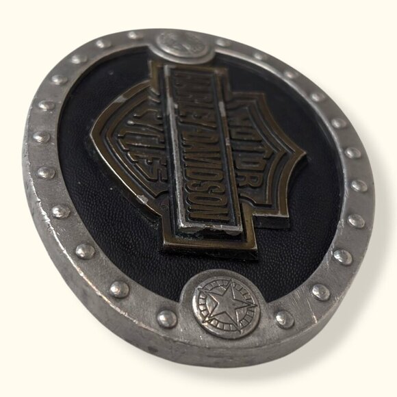 Vintage 1990s Harley Davidson Logo Belt Buckle - Picture 3 of 7